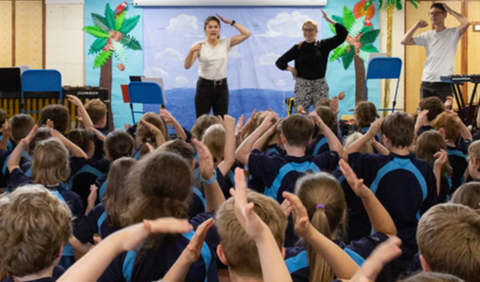 Children participating in musical activity